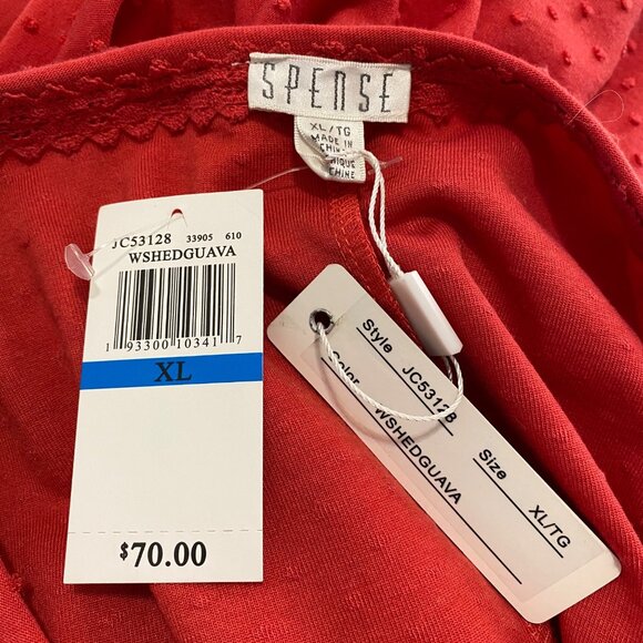 Spense Crochet Yoke Dress Womens XL Guava Ruffle Sleeve Casual Boho - Picture 3 of 9